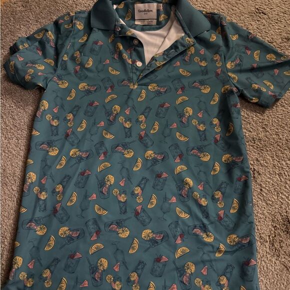 Goodfellow & Co Green Polo with Fruit Print - Picture 2 of 4